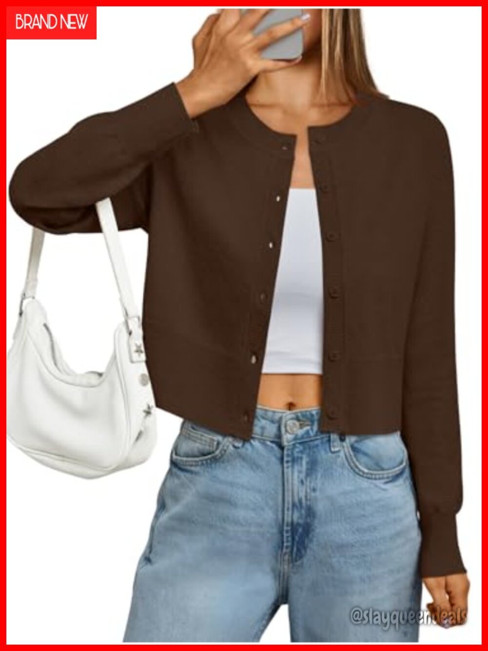 LILLUSORY Cropped Lightweight Cardigan Sweater Women